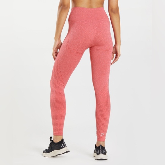 Orange GYMSHARK VITAL SEAMLESS 2.0 LEGGINGS in Chili Red Marl - Picture 2 of 6